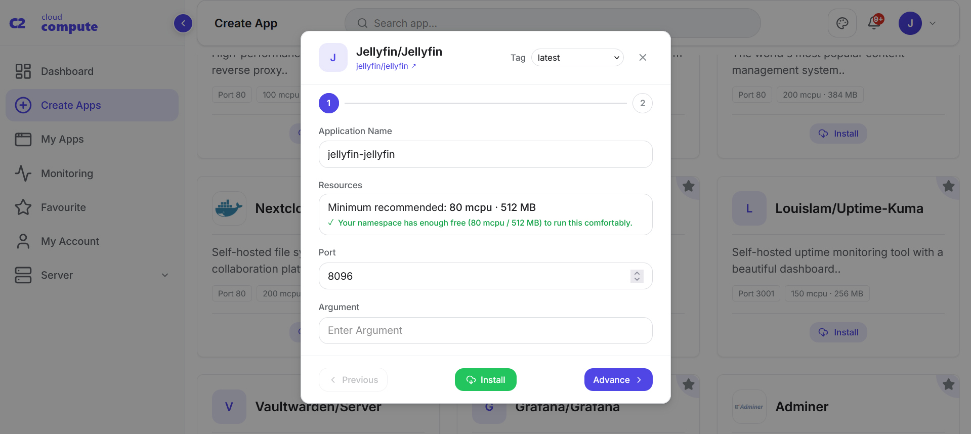 Jellyfin install configuration