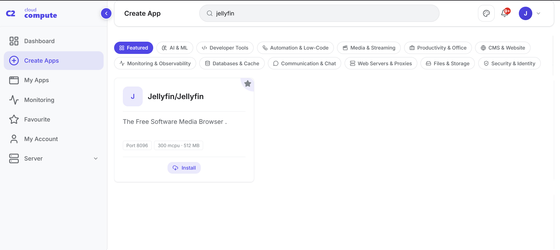 Jellyfin search result