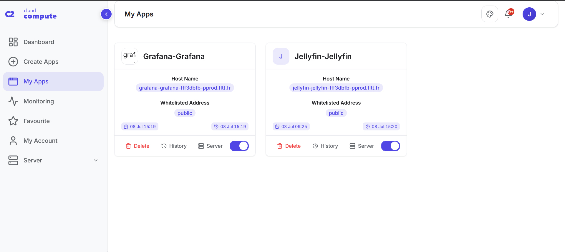 My Apps – deployed