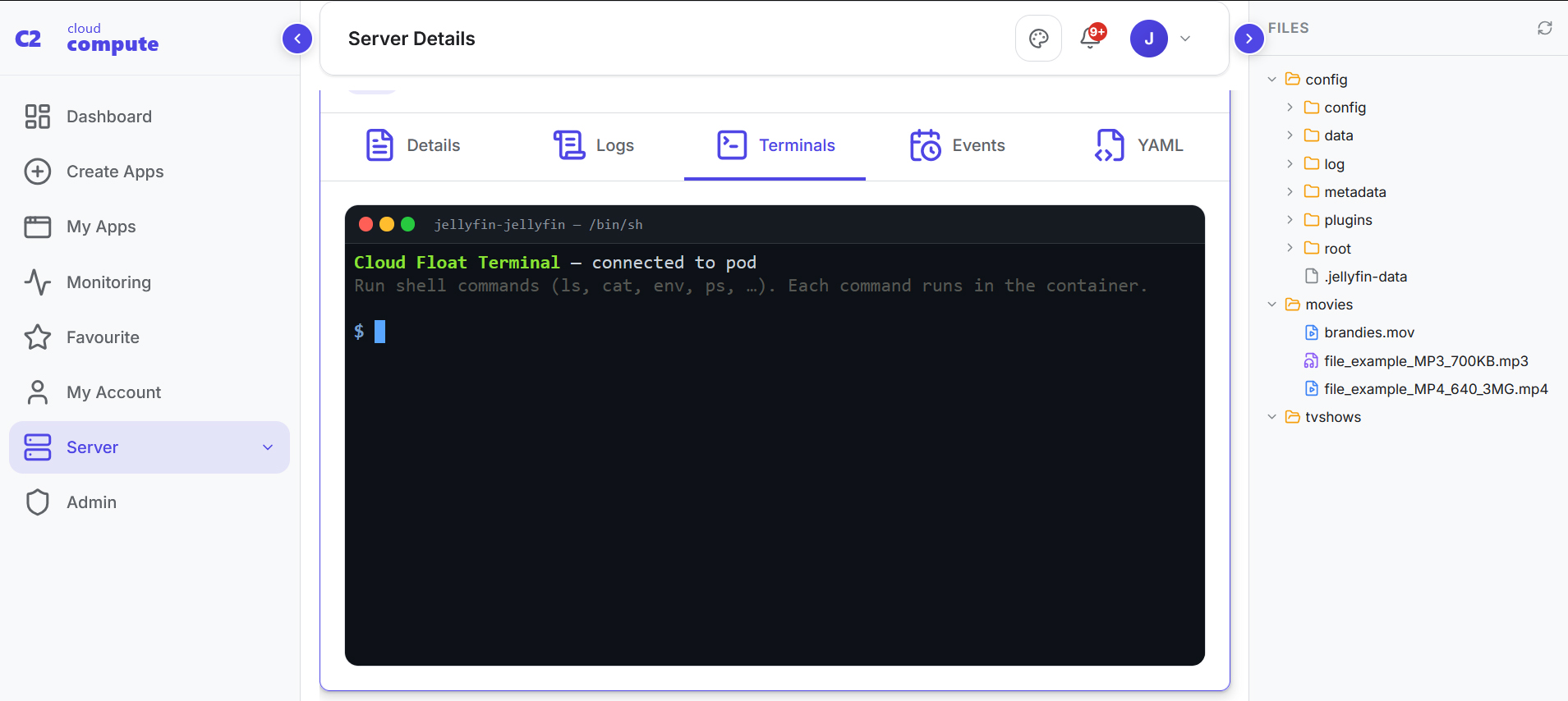 Server overview dashboard