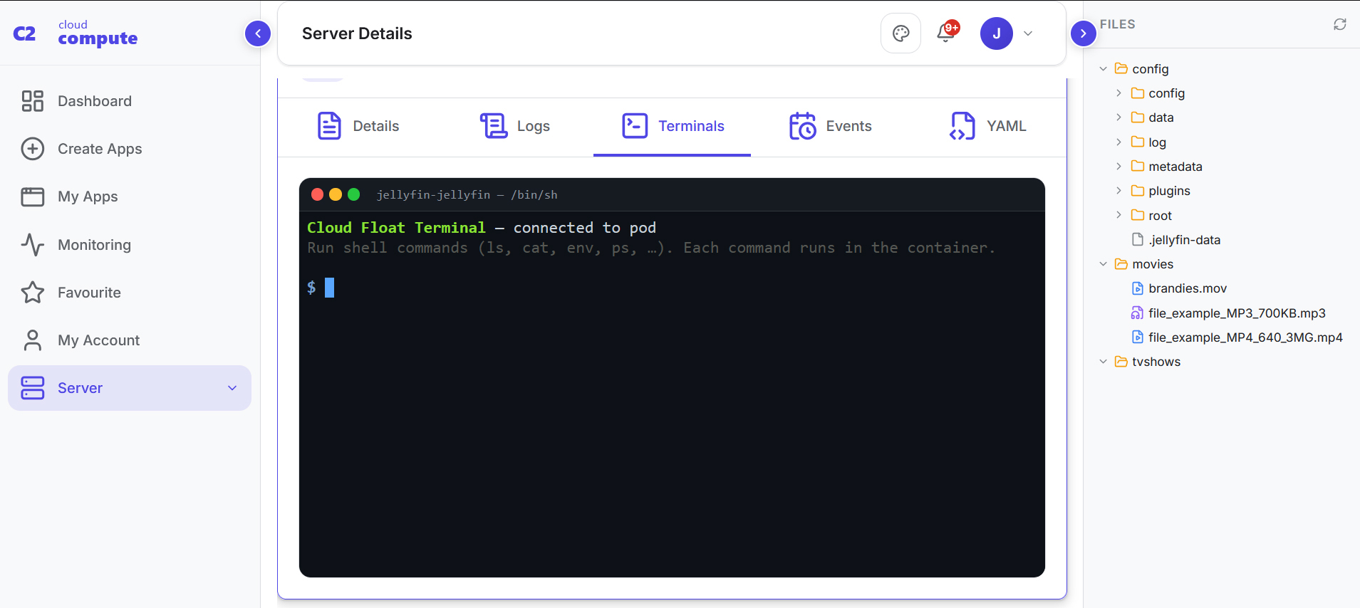 Server overview dashboard